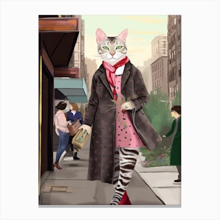 Gucci Fashionista Cats 7 Canvas Print