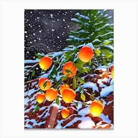 Christmas Tree In The Snow Canvas Print