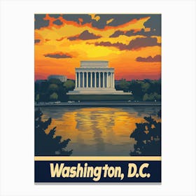 Aihrgdesign A Retro Travel Poster For Washington DC Canvas Print