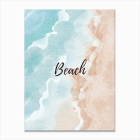 Beach Watercolor Painting Canvas Print