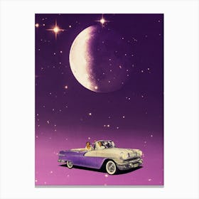 Car In The Moonlight Canvas Print