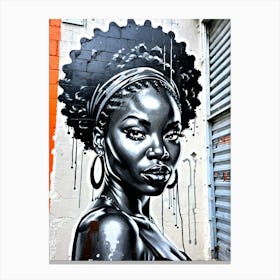 Graffiti Mural Of Beautiful Black Woman 335 Canvas Print