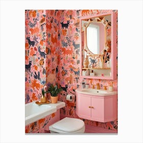 A conner Pink Bathrooms Canvas Print