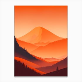Misty Mountains Vertical Background In Orange Tone 13 Canvas Print