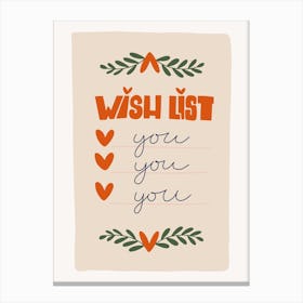 Wish List Canvas Print