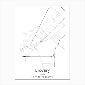 Brovary,Ukraine Minimalist Map Lienzo