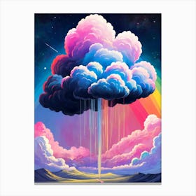 Surreal Rainbow Clouds Sky Painting (26) Canvas Print