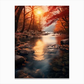 Autumn Forest River Canvas Print