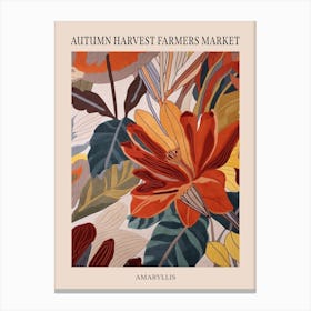 Fall Botanicals Amaryllis 3 Poster Canvas Print