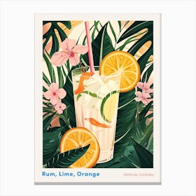 Art Deco Tropical Cocktail Poster Canvas Print