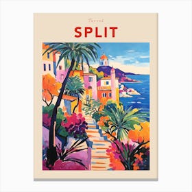 Split Croatia 4 Fauvist Travel Poster Canvas Print