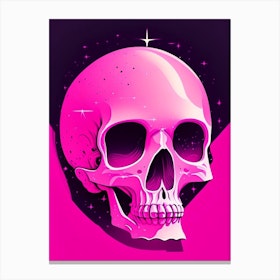 Skull With Celestial Themes 1 Pink Pop Art Canvas Print