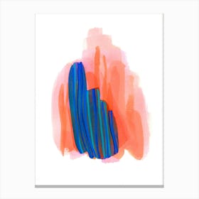 Blue Streak One - White Background Canvas Print