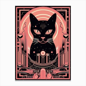 The Judgment Tarot Card, Black Cat In Pink 2 Canvas Print