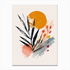 Sunset Melodies In Modernist Shadows Mid Century Style Canvas Print