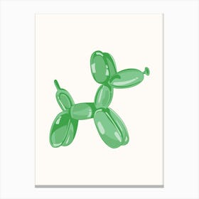 Ballon Dog Green Poster Canvas Print