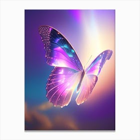 Butterfly Flying In Sky Holographic 1 Canvas Print
