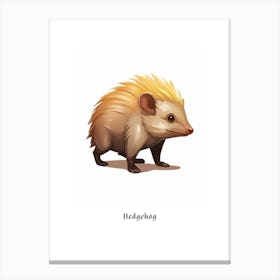 Hedgehog Kids Animal Poster Canvas Print