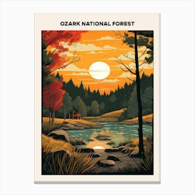 Ozark National Forest Midcentury Travel Poster Canvas Print