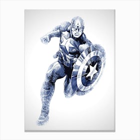 Captain America Drawing Portrait Sketch Canvas Print