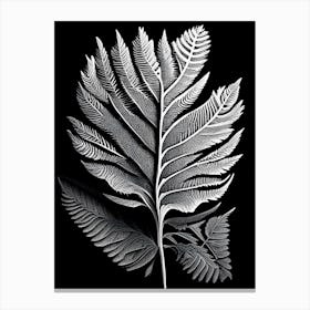 Sequoia Leaf Linocut 2 Canvas Print