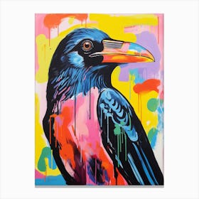 Colourful Bird Painting Raven 4 Canvas Print