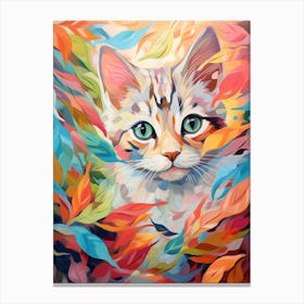 Colorful Cat Painting Canvas Print