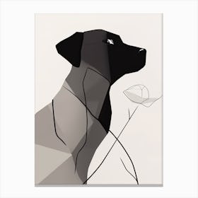 Dog Line Art Abstract 1 Canvas Print