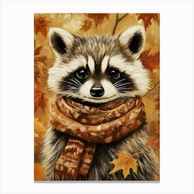 Autumn Raccoon Canvas Print