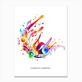 Colorful Musical Notes Canvas Print