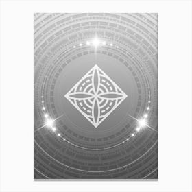 Geometric Glyph in White and Silver with Sparkle Array n.0014 Canvas Print