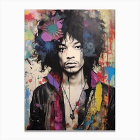 Jimi Hendrix Abstract Portrait 15 Canvas Print