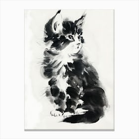 Kitten Ink Painting Canvas Print