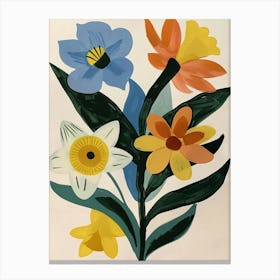Painted Florals Daffodil 2 Canvas Print