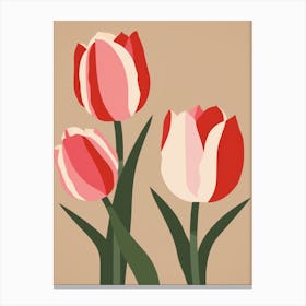 Tulips Flower Big Bold Illustration 3 Canvas Print