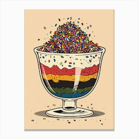 Simplistic Trifle With Sprinkles Graphic Line Illustration 1 Canvas Print