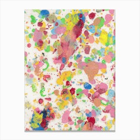 Paint Splatters, Abstract Art Print, Oil Pastel colorful Painting. Canvas Print