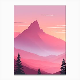 Misty Mountains Vertical Background In Pink Tone 7 Canvas Print