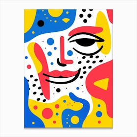 Geometric Pop Art Face 5 Canvas Print