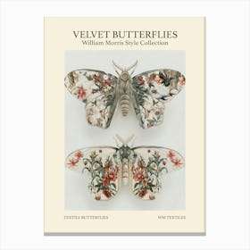 Velvet Butterflies Collection Textile Butterflies William Morris Style 7 Canvas Print