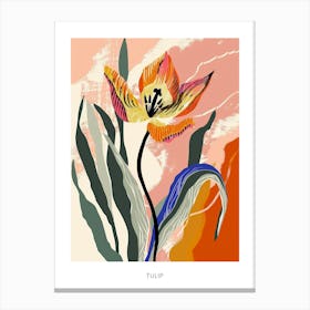 Colourful Flower Illustration Poster Tulip 1 Canvas Print