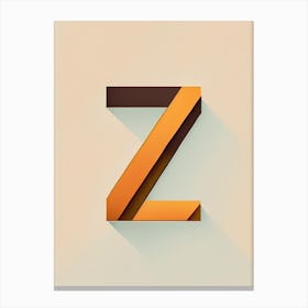 Z, Letter, Alphabet Retro Minimal 2 Canvas Print