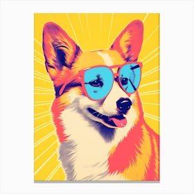 Corgi In Sunglasses 2 Canvas Print