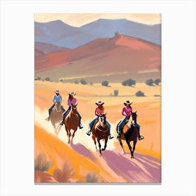 Cowgirls On Horseback Canvas Print