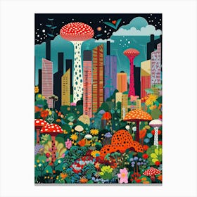 Hong Kong, Illustration In The Style Of Pop Art 4 Canvas Print