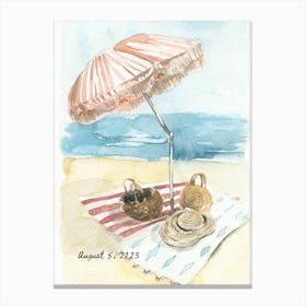 Beach Umbrella Canvas Print