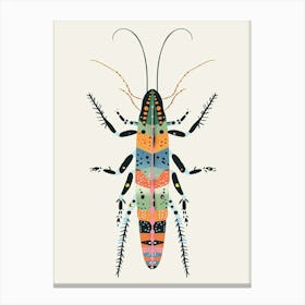 Colourful Insect Illustration Centipede 1 Canvas Print