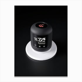 An Isolated Digital Render Of A Sleek Round Business Alarm Clock Its Iconic Pictogram Encased With (1) 2 Canvas Print