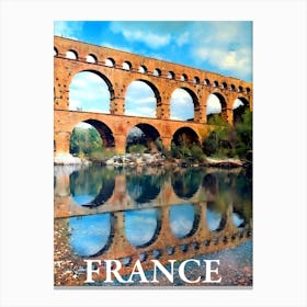 Viaductus In France, Vintage Travel Poster Canvas Print