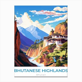 Bhutan Bhutanese Highlands Travel Canvas Print